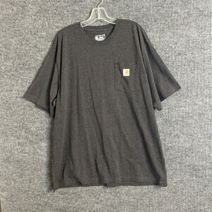 Carhartt Mens Pocket Tee Size XL Gray Loose Fit Short Sleeve Crew Neck Work Wear